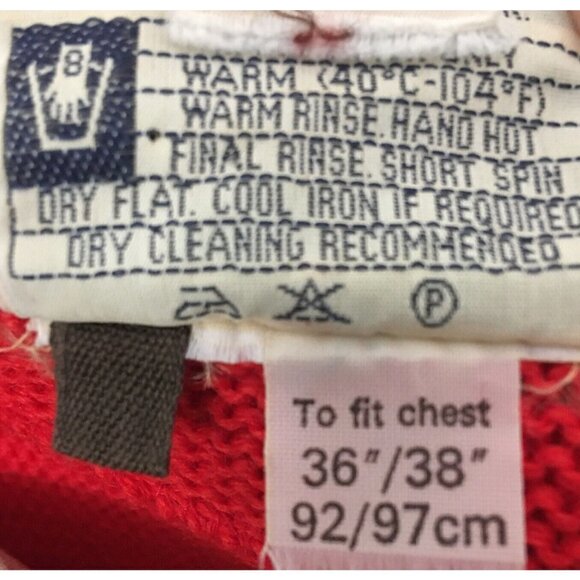 Vintage Browns of Bermuda Pure British Wool Tomato Red Sweater 36”-38” Boat Neck - Picture 6 of 6
